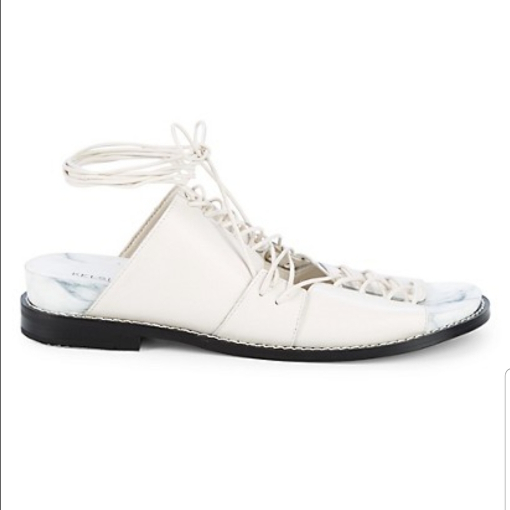 kelsi dagger olympia Strappy lace-up ankle wrap lace up sandals shoes casual 8